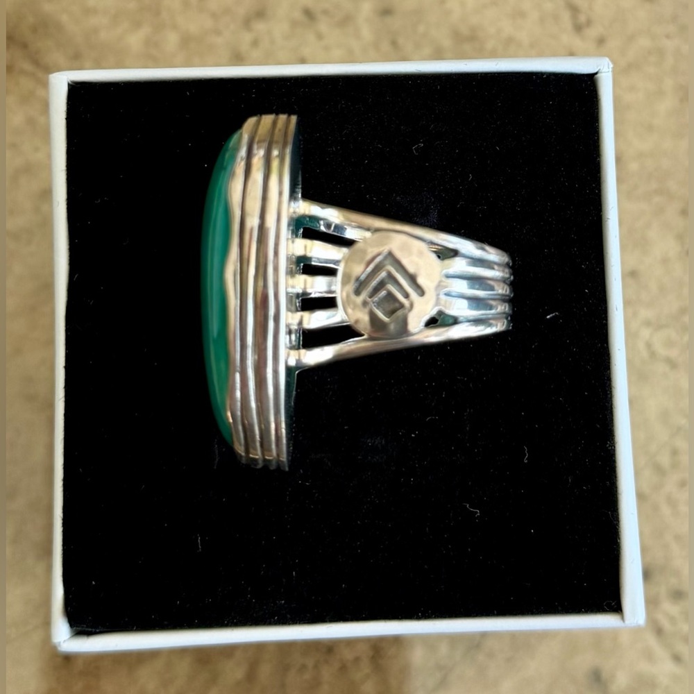 Silpada Vintage Sterling Silver Tumbled Turquoise Ring 16.3 Grams Size - 8 - Picture 4 of 6